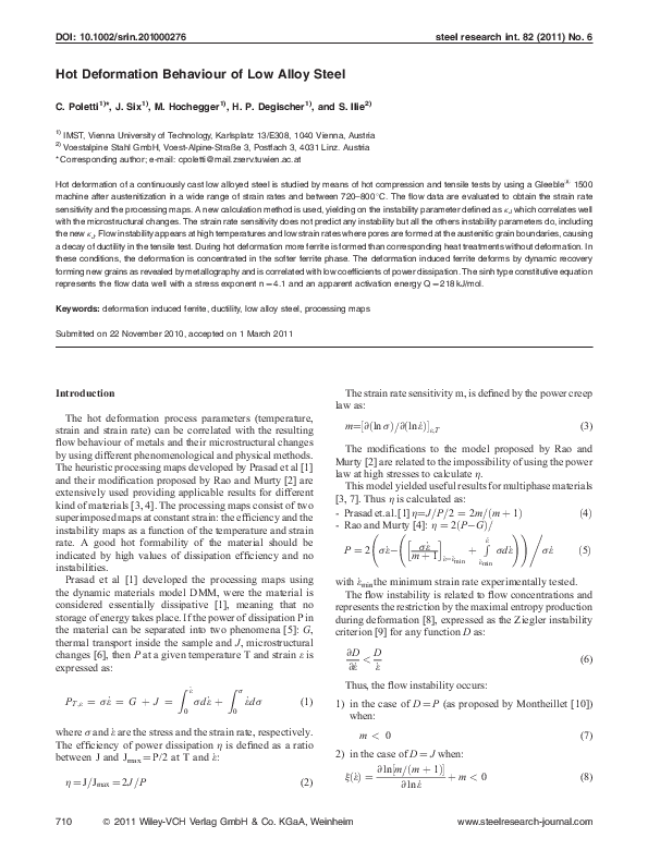 (PDF) Hot Deformation Behaviour of Low Alloy Steel