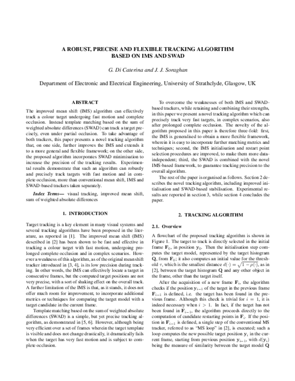(PDF) A robust, precise and flexible tracking algorithm based on IMS ...