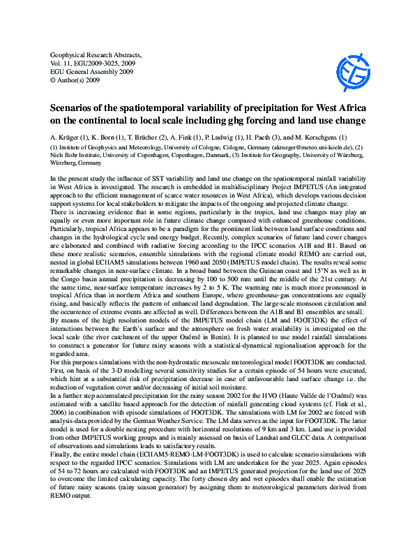 (PDF) Scenarios of the spatiotemporal variability of precipitation for ...