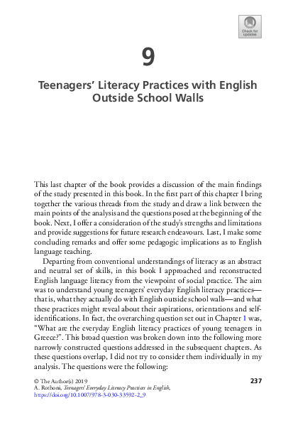 (PDF) Teenagers’ Literacy Practices with English Outside School Walls