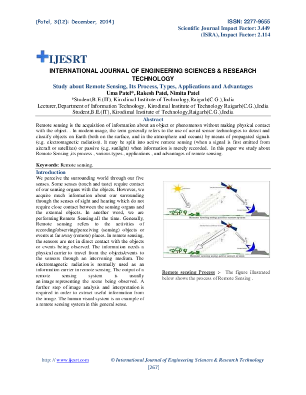 (PDF) TECHNOLOGY Study about Remote Sensing, Its Process, Types ...