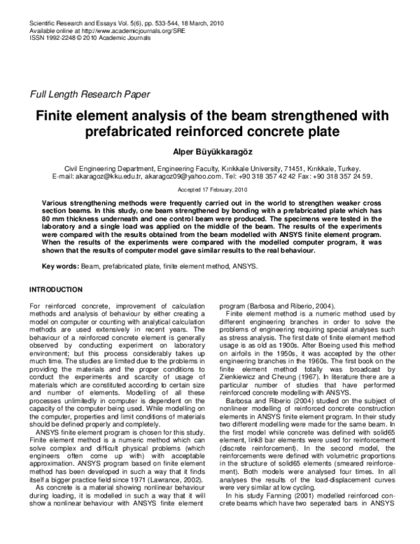 (PDF) Finite element analysis of the beam strengthened with ...