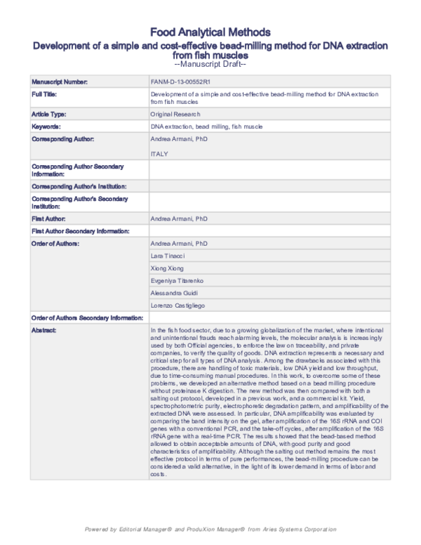 (PDF) Development of a Simple and Cost-Effective Bead-Milling Method ...