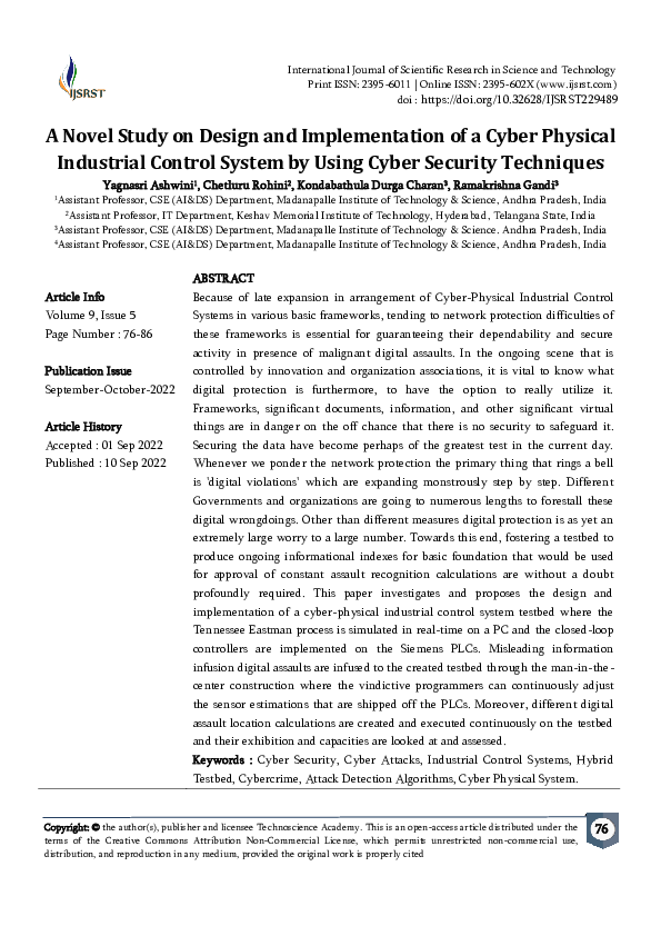 (PDF) A Novel Study on Design and Implementation of a Cyber Physical ...