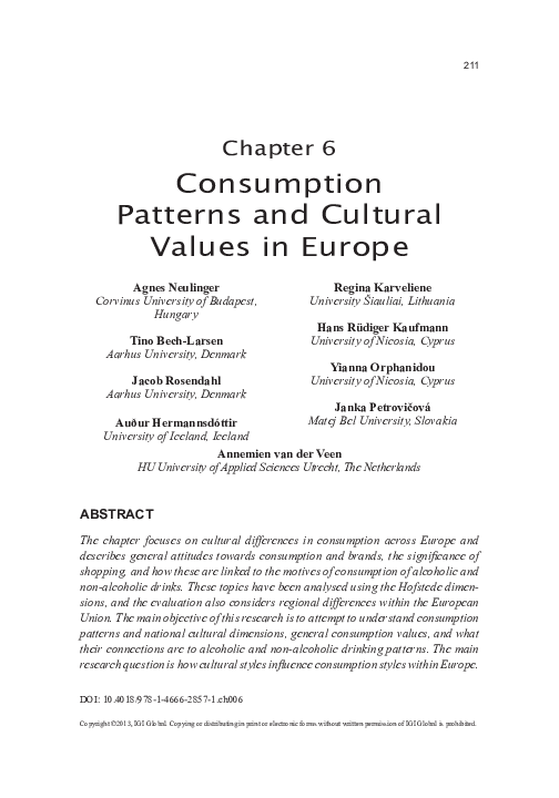 (PDF) Consumption Patterns and Cultural Values in Europe