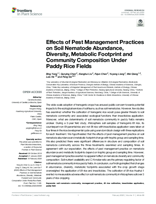 (PDF) Effects of Pest Management Practices on Soil Nematode Abundance ...