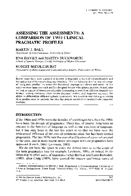 (PDF) Assessing the assessments: A comparison of two clinical pragmatic ...