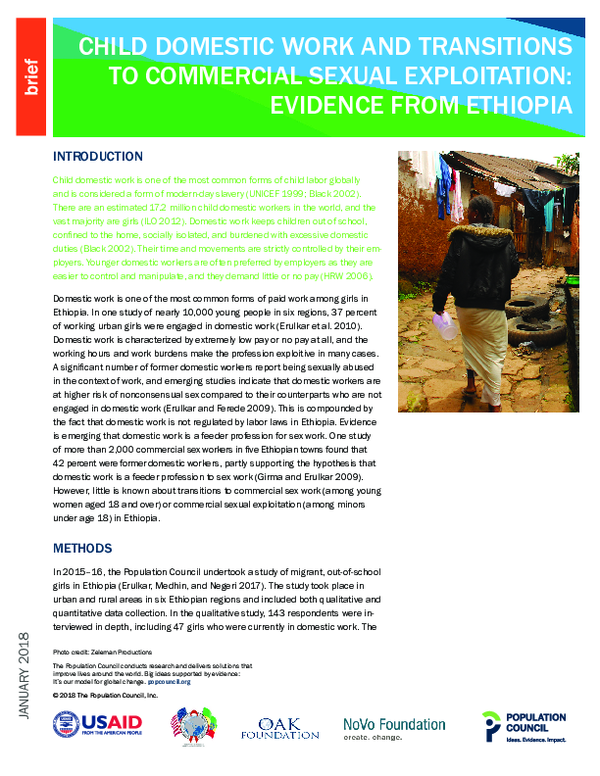 (PDF) Child domestic work and transitions to commercial sexual ...