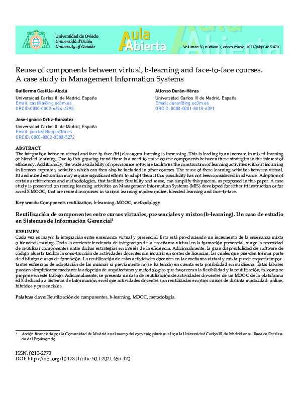 (PDF) Reuse of components between virtual, b-learning and face-to- face ...