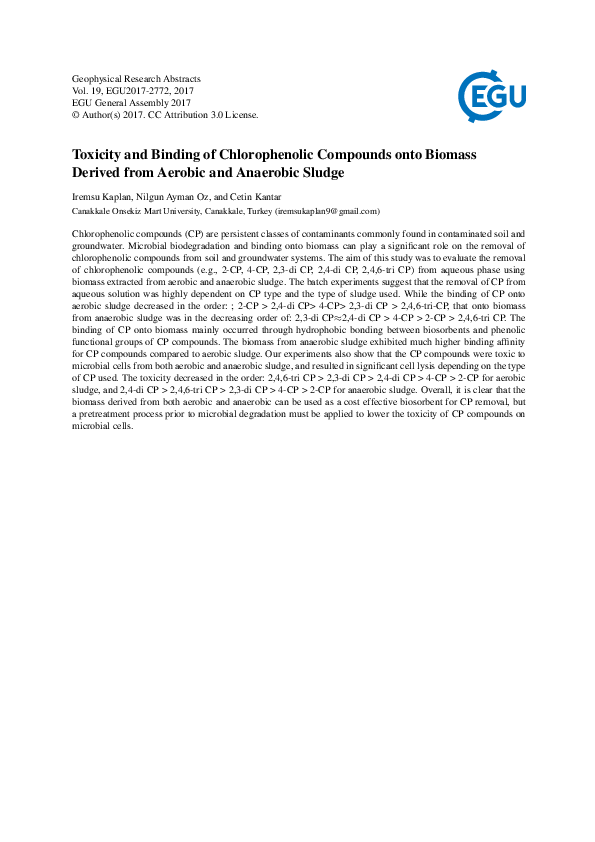 (PDF) Toxicity and Binding of Chlorophenolic Compounds onto Biomass ...