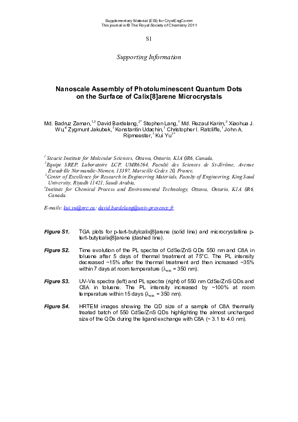 (PDF) Nanoscale assembly of photoluminescent quantum dots on the ...