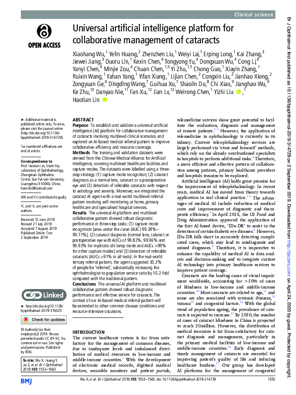 (PDF) Universal artificial intelligence platform for collaborative ...