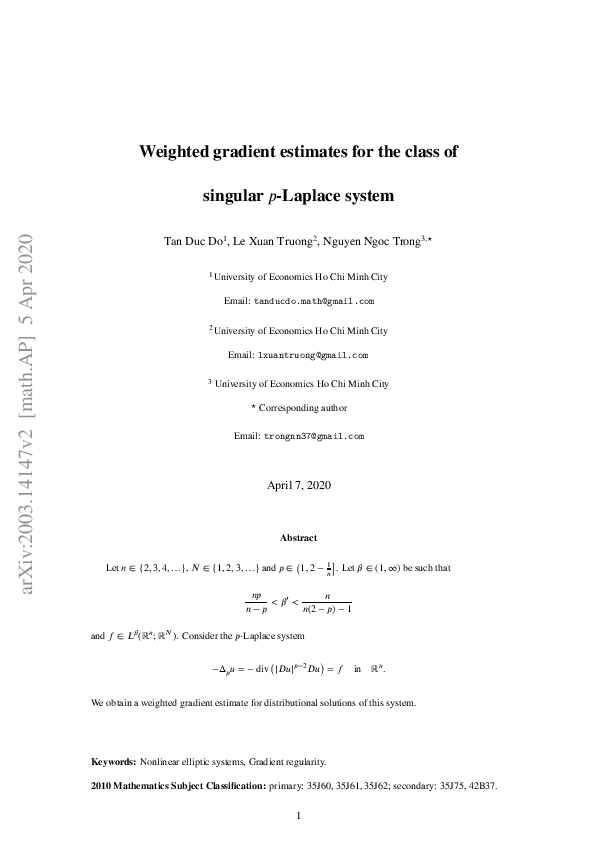 (PDF) Weighted Orlicz gradient estimates for the class of singular p ...