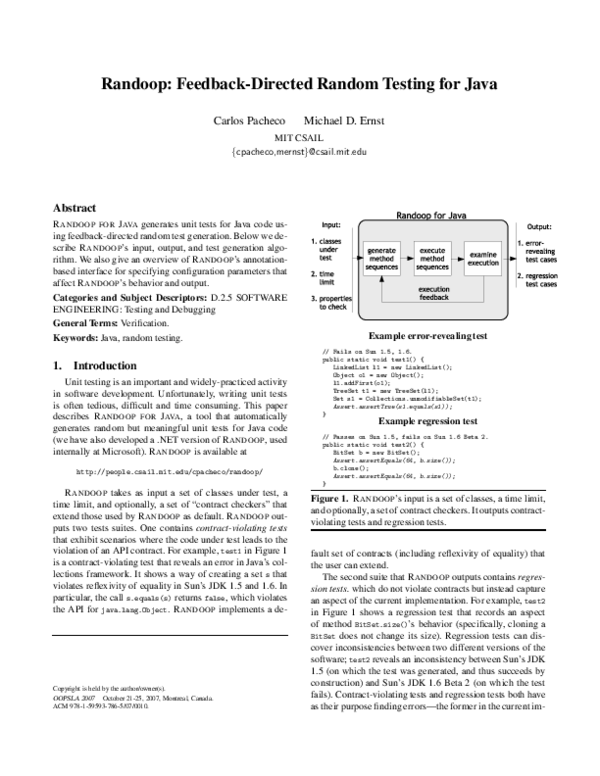 (PDF) Randoop