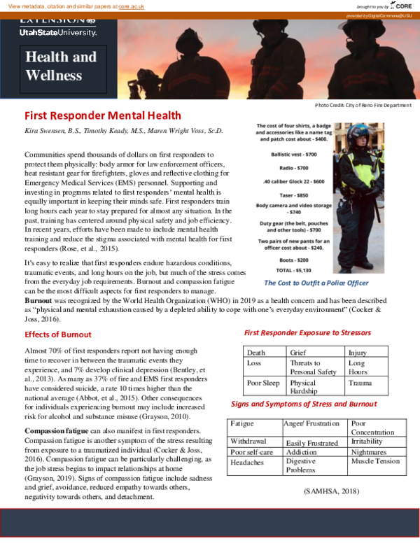 (PDF) First Responder Mental Health