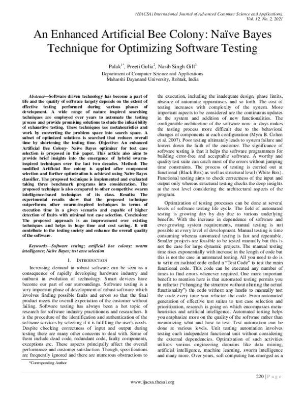(PDF) An Enhanced Artificial Bee Colony: Naïve Bayes Technique for ...