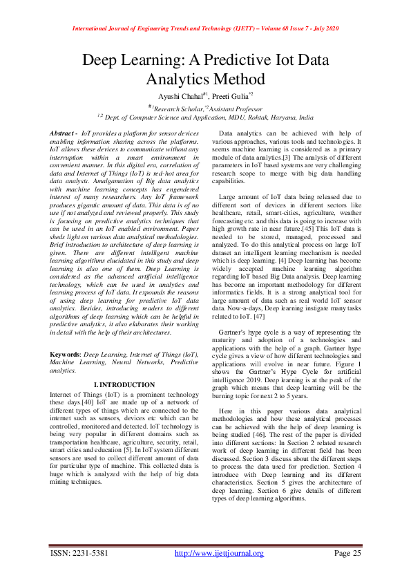 (PDF) Deep Learning: A Predictive Iot Data Analytics Method