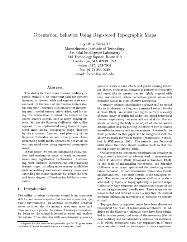 (PDF) Orientation Behavior Using Registered Topographic Maps
