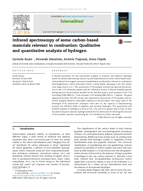 (PDF) Infrared spectroscopy of some carbonbased materials relevant in