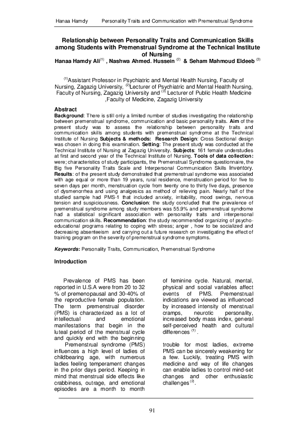 (PDF) Relationship between Personality Traits and Communication Skills ...