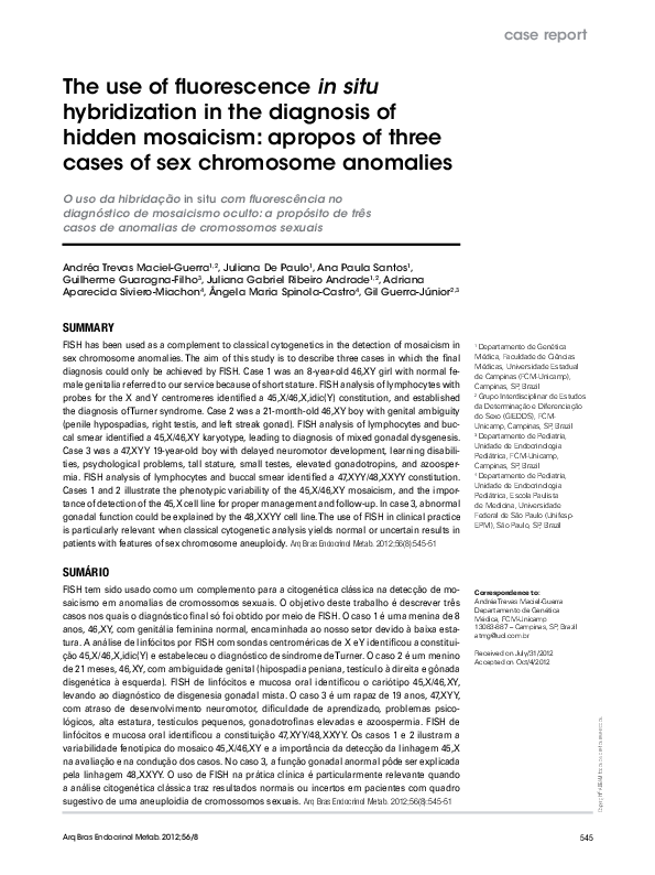 (PDF) The use of fluorescence in situ hybridization in the diagnosis of ...