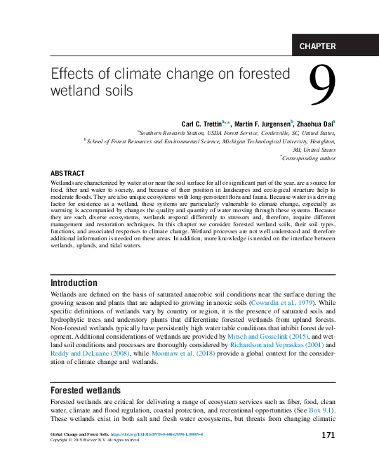 (PDF) Effects of climate change on forested wetland soils