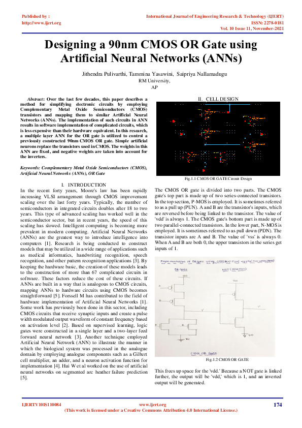 (PDF) Designing a 90nm CMOS OR Gate using Artificial Neural Networks (ANNs)