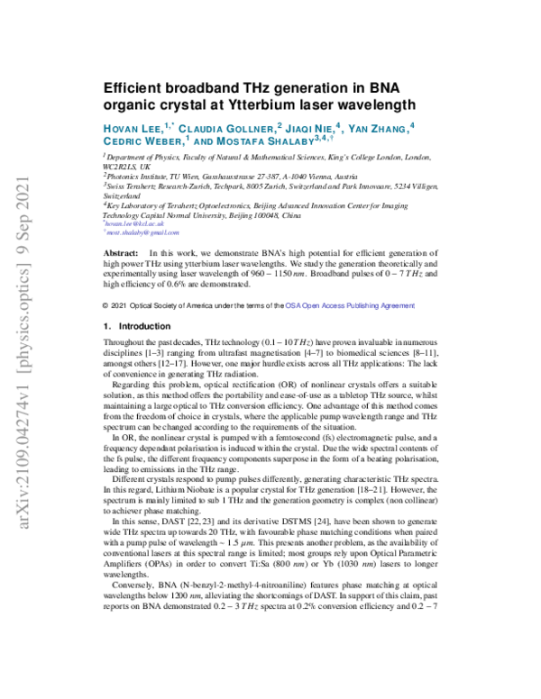 (PDF) Efficient broadband THz generation in BNA organic crystal at ...