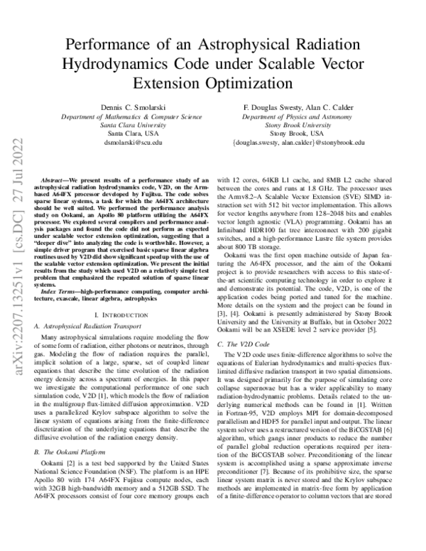 (PDF) Performance of an Astrophysical Radiation Hydrodynamics Code ...
