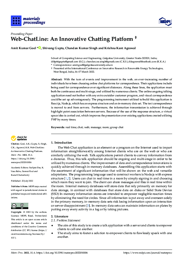 (PDF) Web-ChatLine: An Innovative Chatting Platform