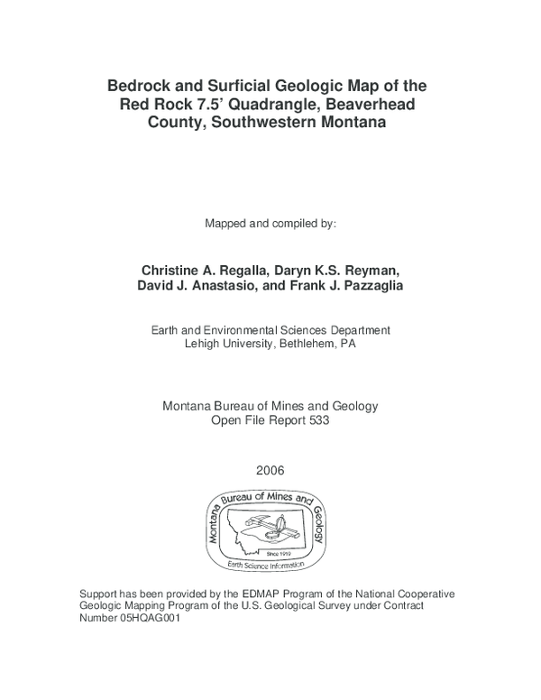 (PDF) Bedrock and Surficial Geologic Map of the Red Rock 7.5'Quadrangle ...