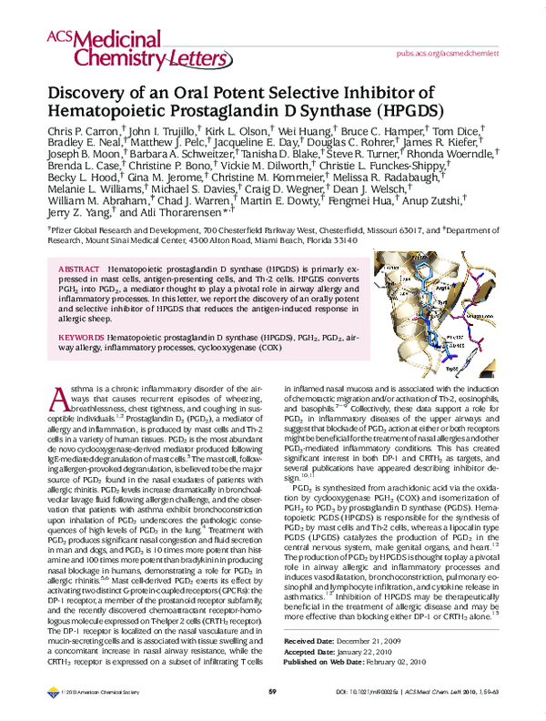 (PDF) Discovery of an Oral Potent Selective Inhibitor of Hematopoietic ...