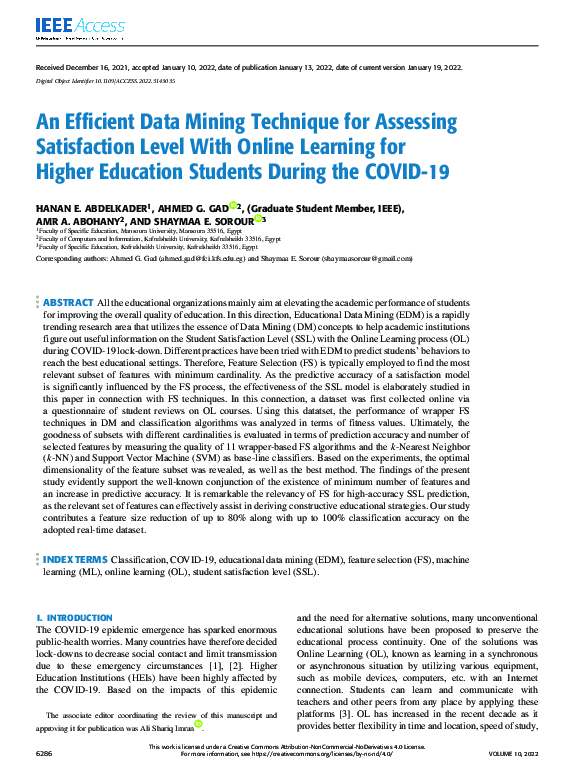 (PDF) An Efficient Data Mining Technique for Assessing Satisfaction ...