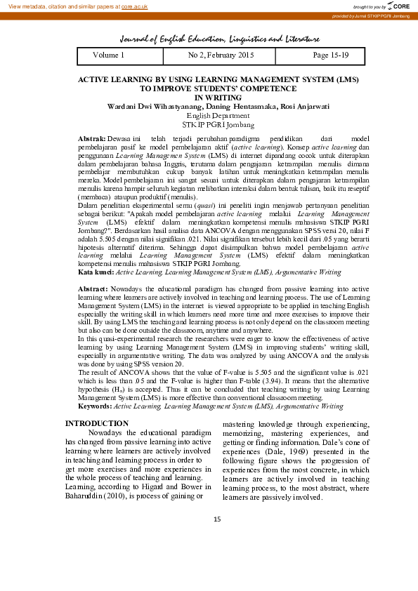 (PDF) Active Learning by Using Learning Management System (LMS) to ...