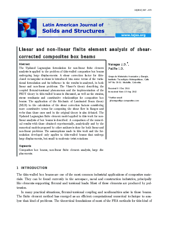 (PDF) Linear and Nonlinear Finite Element Analysis of Wood Structural ...