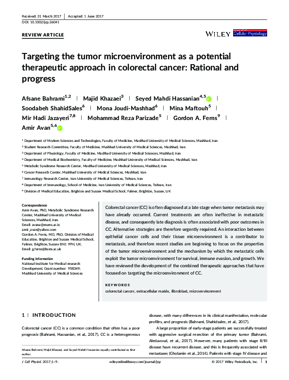 (PDF) Targeting the tumor microenvironment as a potential therapeutic ...