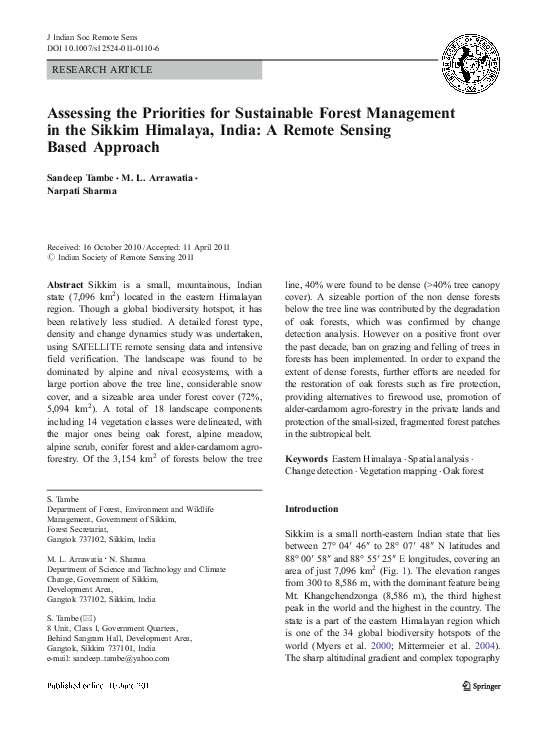 (PDF) Assessing the Priorities for Sustainable Forest Management in the ...