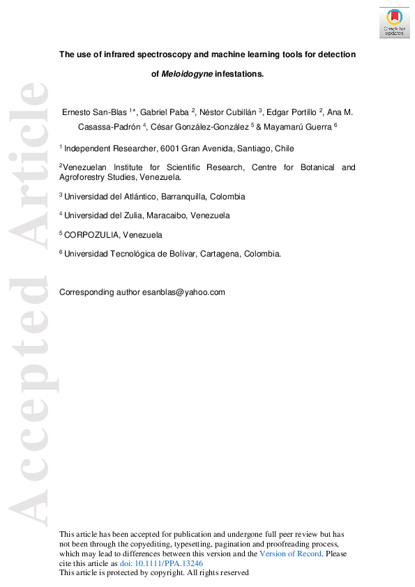 (PDF) The use of infrared spectroscopy and machine learning tools for ...