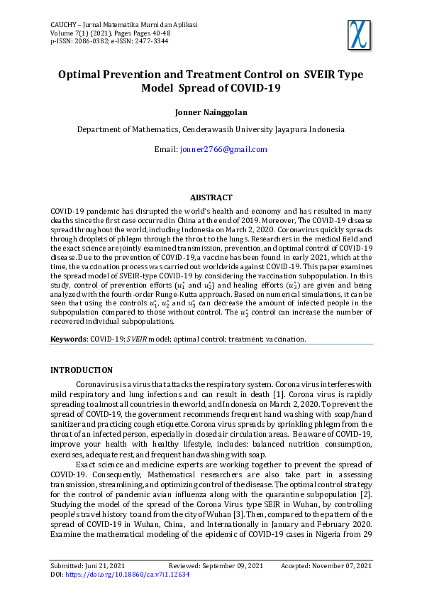 (PDF) Optimal Prevention and Treatment Control on SVEIR Type Model ...