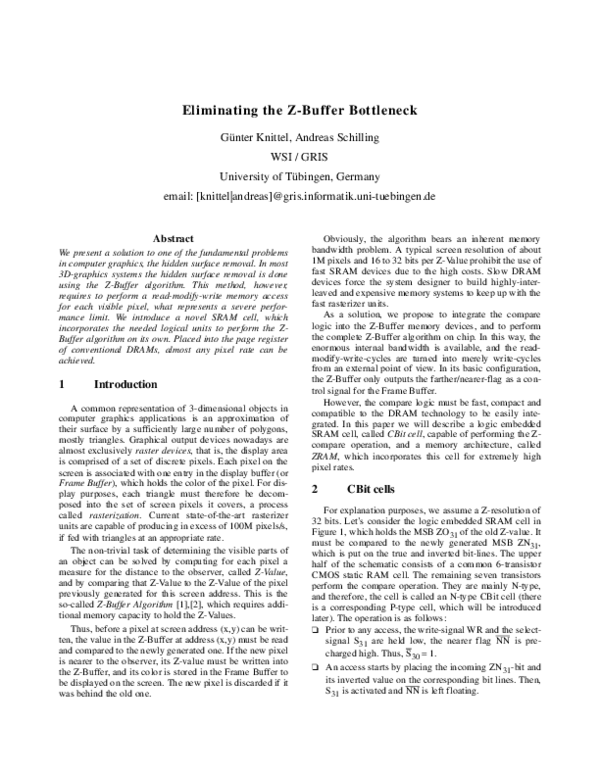 (PDF) Eliminating the Z-Buffer bottleneck