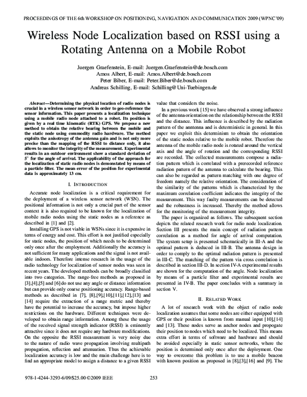 (PDF) Wireless node localization based on RSSI using a rotating antenna ...