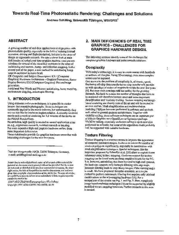 (PDF) Towards real-time photorealistic rendering