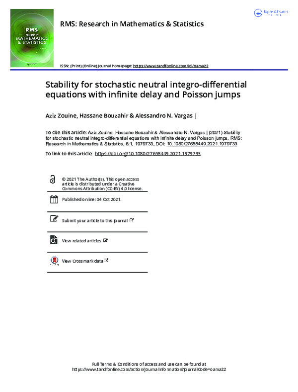 (PDF) Stability for stochastic neutral integro-differential equations ...