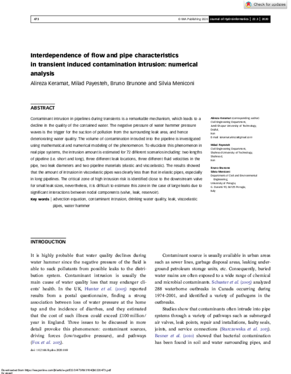 (PDF) Interdependence of flow and pipe characteristics in transient ...