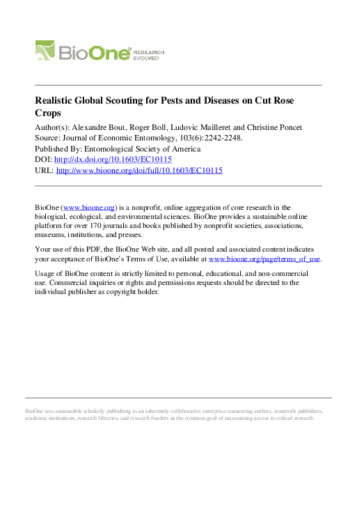 (PDF) Realistic Global Scouting for Pests and Diseases on Cut Rose Crops