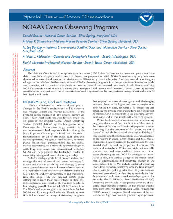 (PDF) NOAA's Ocean Observing Programs | Michael Sissenwine - Academia.edu