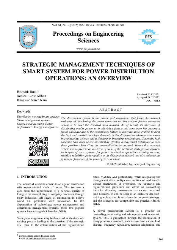 (PDF) Strategic Management Techniques of Smart System for Power ...