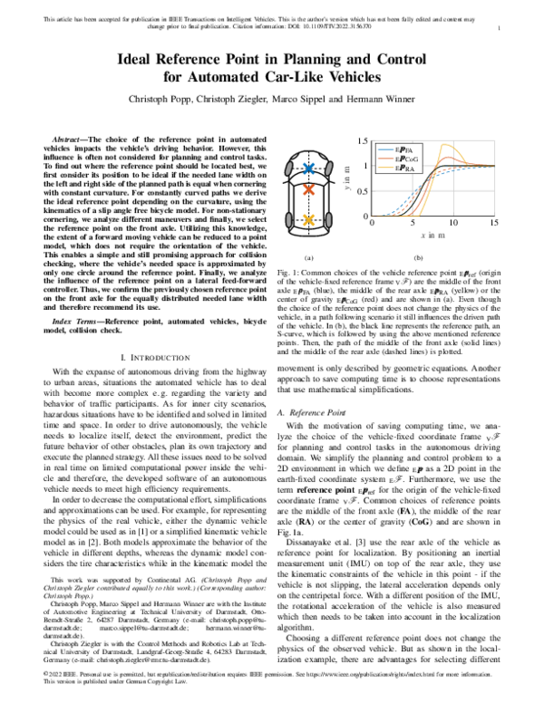 (PDF) Ideal Reference Point in Planning and Control for Automated Car ...