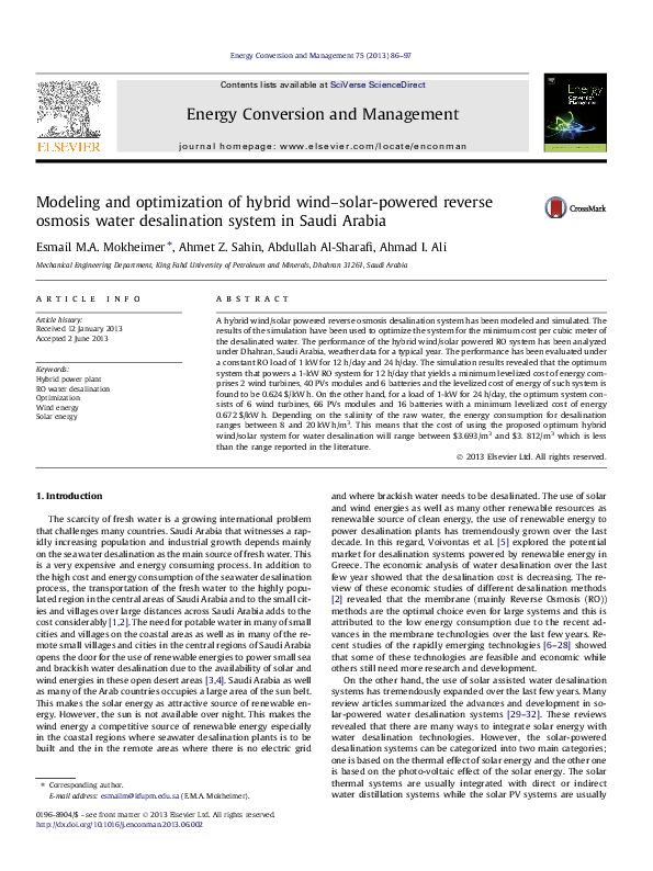  pdf modeling and optimization of hybrid wind solar powered reverse