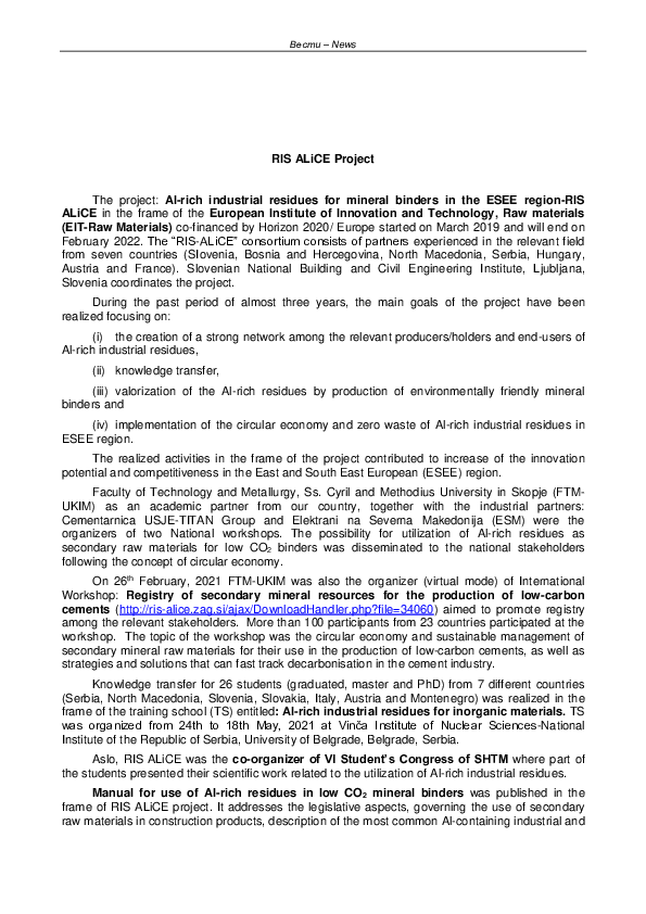 (PDF) RIS ALiCE Project